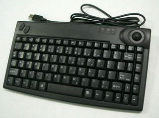Mini Keyboard w/Trackball USB Black