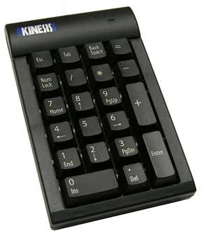 Kinesis Ergonomic Numeric Keypad Plus 2 Port USB Hub Black