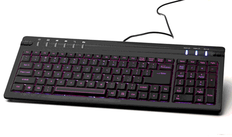 Compact Illuminated Keyboard with Backlit Colors