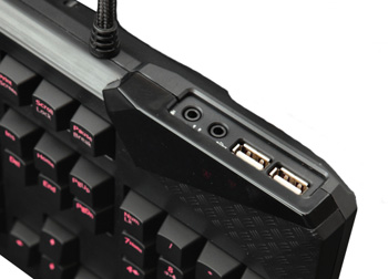 Backlit Gaming Keyboard back panel ports