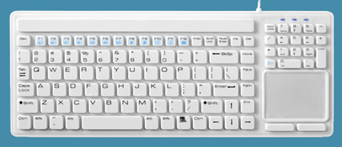 Water Resistant Quiet Keyboard with Touchpad