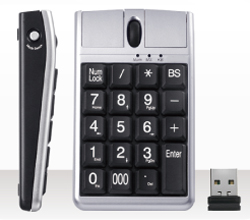 Side view Wireless Keypad with Optical Mouse