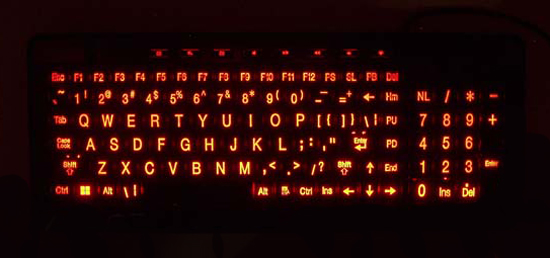Compact Large Print Illuminated Multimedia keyboard