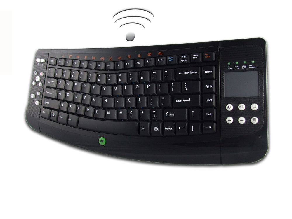 RF Wireless Ergonomic Multimedia Computer Touchpad Keyboard