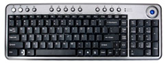 RF Wireless Compact Keyboard w/trackball