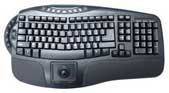 Ergonomic keyboard with Optical trackball