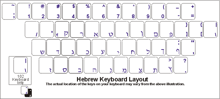 Hebrew Keyboard and Hebrew Keyboard Label Products