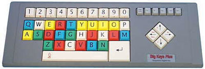 Large Key Keyboard with Colored keys