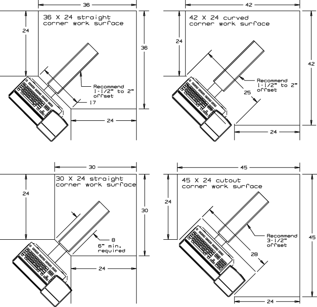 corner workstation installation guidelines