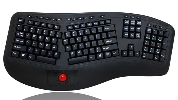 Ergonomic Multimedia Keyboard with Optical Trackball