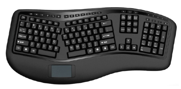 Ergonomic Multimedia Keyboard with GlidePoint Touchpad
