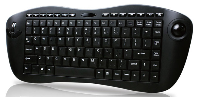 Wireless Mini Multimedia Keyboard with Trackball