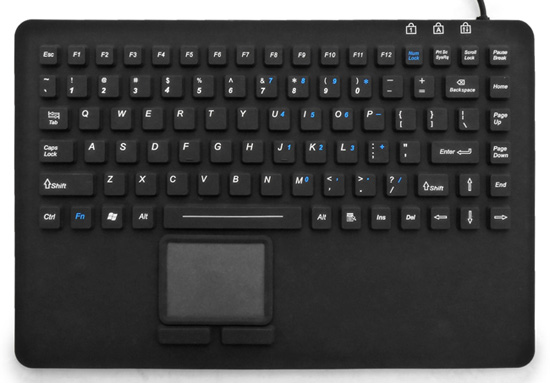 Silicone Waterproof Rackmount Keyboard with Touchpad
