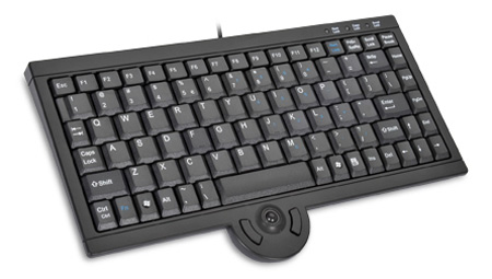 Side view Slim Mini Trackball keyboard