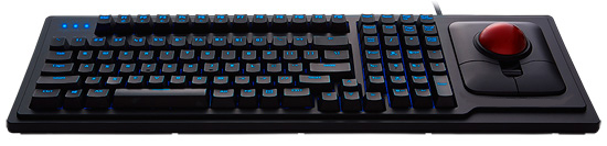 Large Trackball Multimedia illuminated keyboard