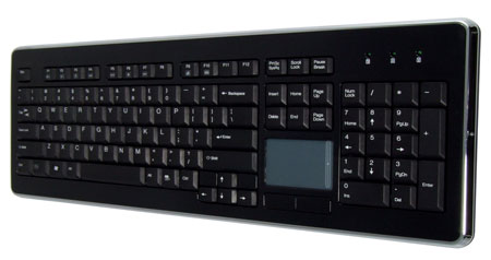 Ergonomic Multimedia Keyboard with Optical Trackball