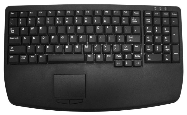 Touchpad keyboard with a small form factor