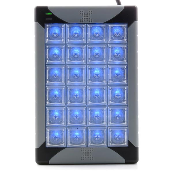 X-Key Plus Blue Backlit Programmable Keypad with 24 keys