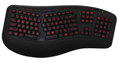 3 Color Illuminated Ergonomic Large Print Multimedia Keyboard