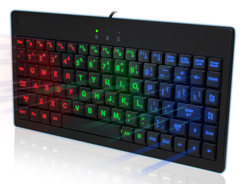 Large Print 3 Color Mini keyboard